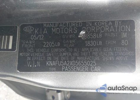 2013 Kia Forte Ex z USA, uszkodzony, nr VIN KNAFU5A2XD5655025